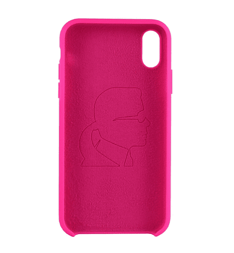 Чехол для смартфона Lagerfeld для iPhone XR Liquid silicone Ikonik outlines Hard Pink/Black
